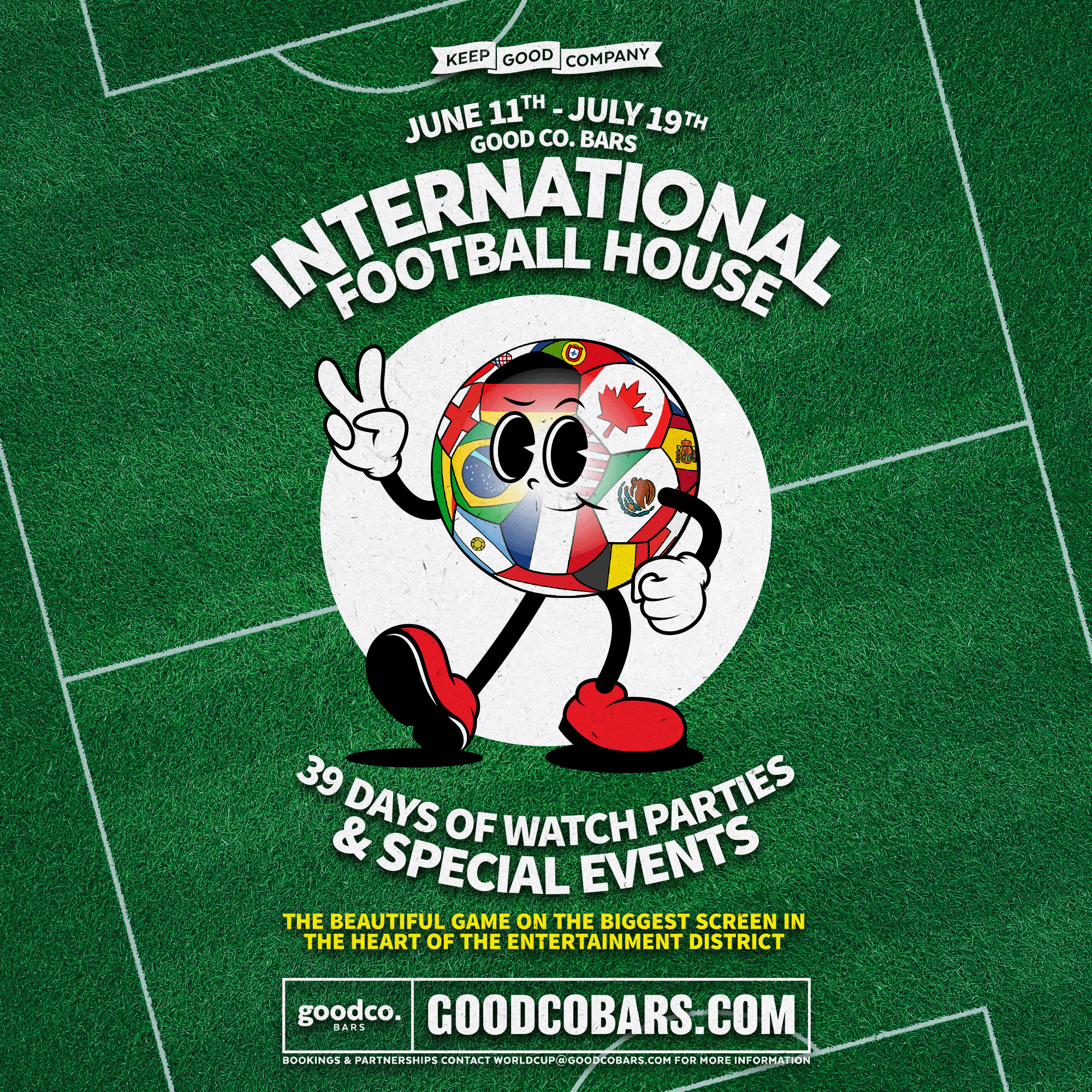International Football House - June 11th - Match Watch Party Schedule